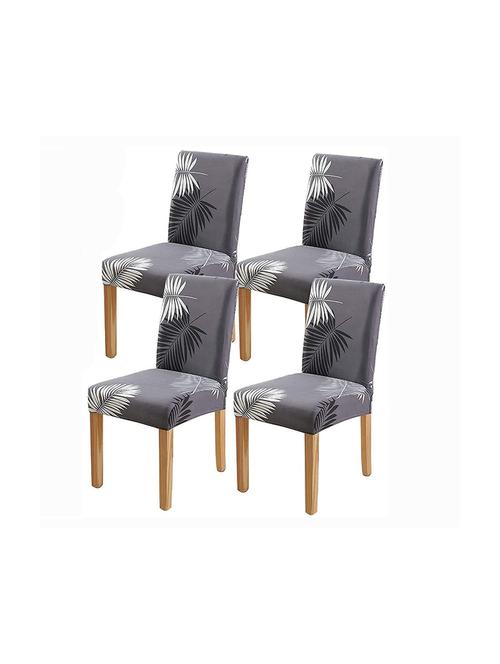 pack of 4 grey printed chair cover - 19839420 - Very Small Image - 1