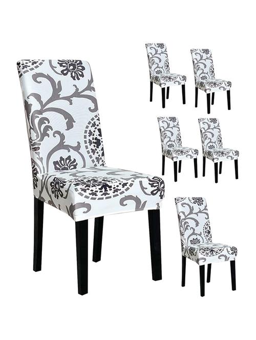 pack of 6 light blue printed chair cover - 19839520 - Very Small Image - 1