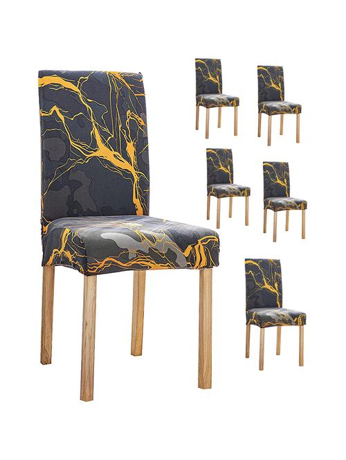 pack of 6 multi colored printed chair cover - 19839552 - Very Small Image - 1