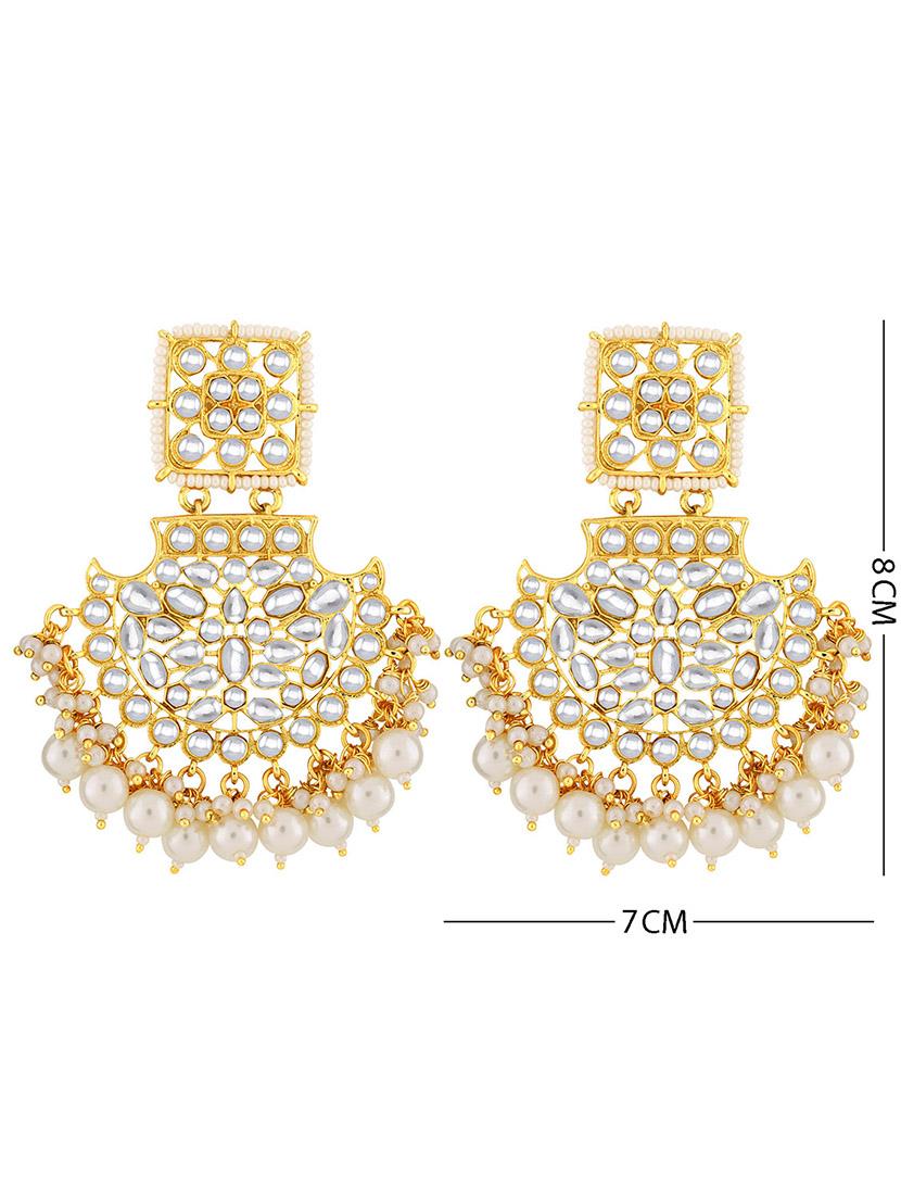 gold brass chandballi earring - 19839939 - Standard Image - 3