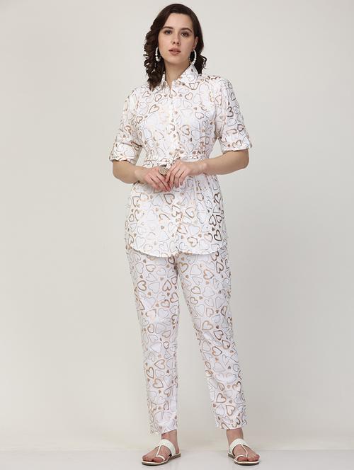 white printed top and trouser co-ord set - 19840827 - Very Small Image - 1