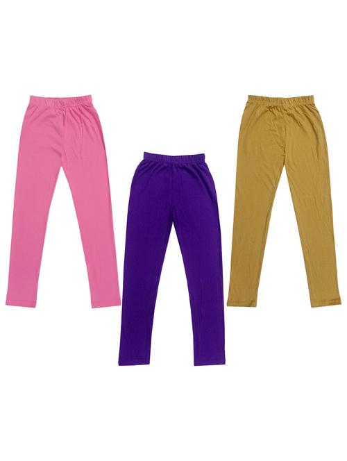 pack of 3 girls solid leggings - 19846378 - Very Small Image - 1