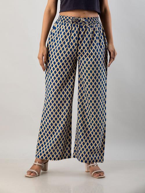 printed wide leg trouser - 19847159 - Very Small Image - 1
