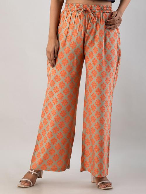 printed wide leg trouser - 19847175 - Very Small Image - 1