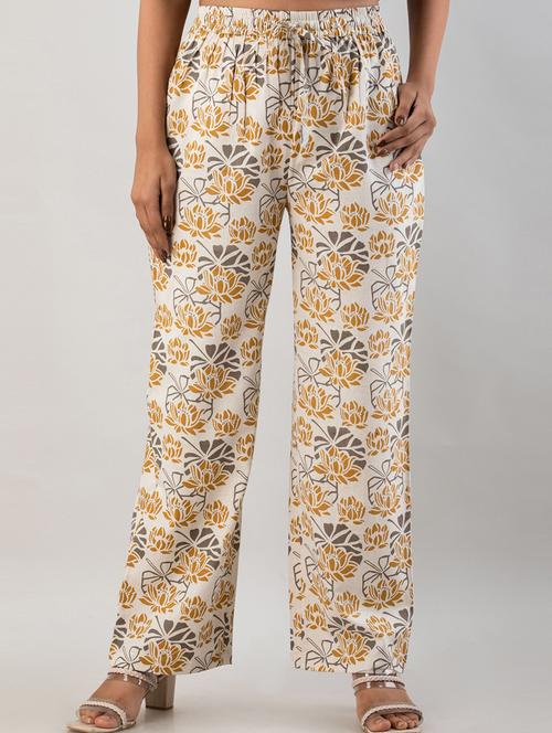 mid rise printed wide leg trouser - 19847179 - Very Small Image - 1