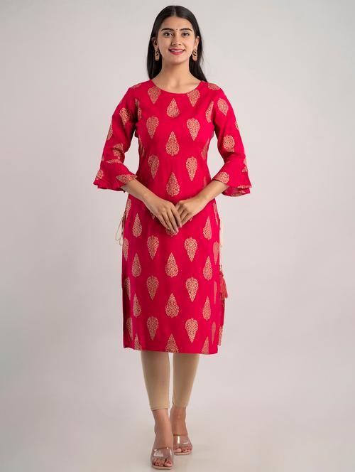women's straight kurta - 19847295 - Very Small Image - 1