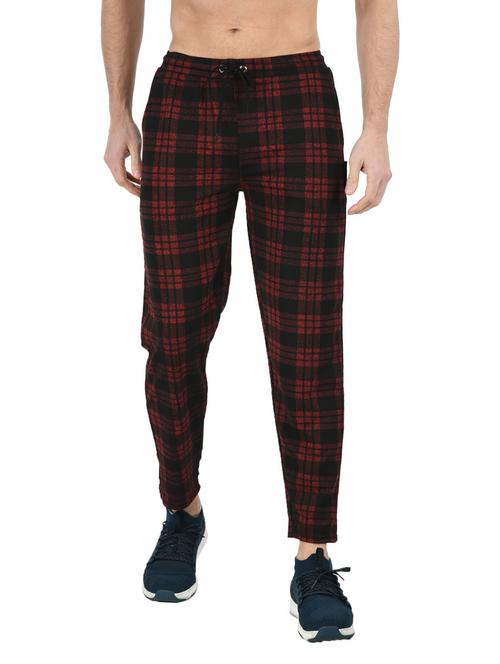 red fleece  ankle length track pant - 19847788 - Very Small Image - 1