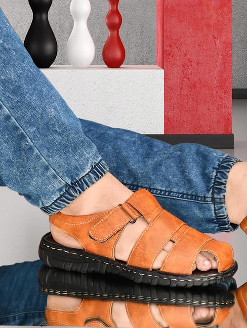 tan synthetic slip on sandal - 19848667 - Very Small Image - 1