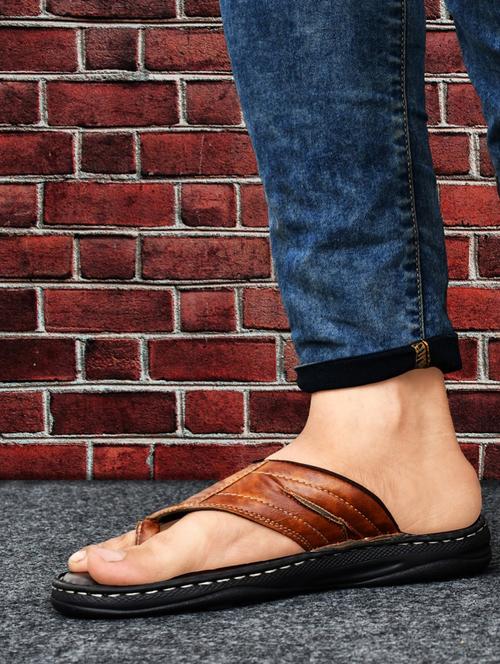 tan synthetic slip on flip flop - 19848687 - Very Small Image - 1