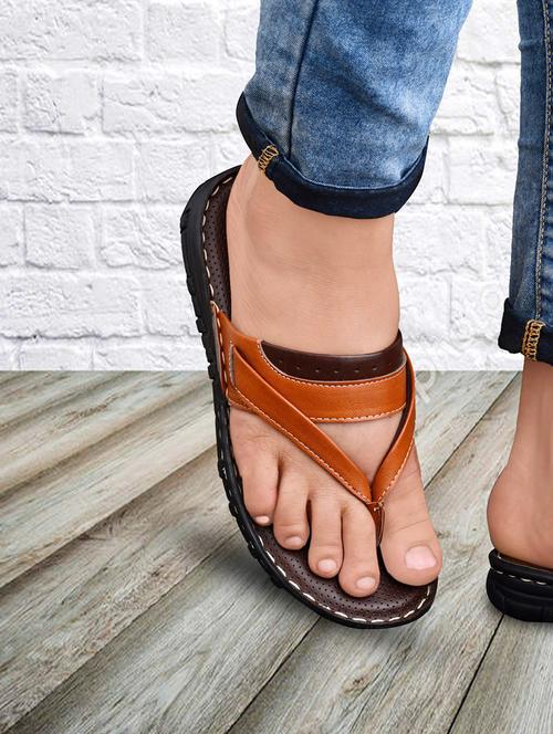 tan synthetic slip on flip flop - 19848695 - Very Small Image - 1