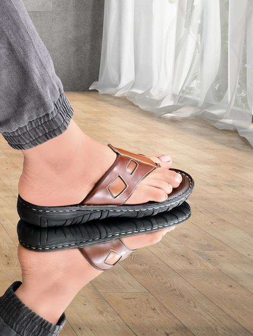 brown synthetic slip on flip flop - 19848749 - Very Small Image - 1