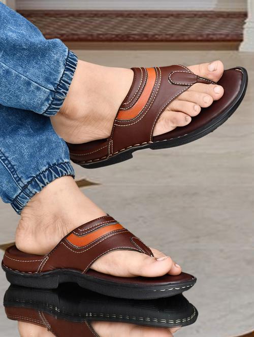 brown synthetic slip on flip flop - 19848755 - Very Small Image - 1