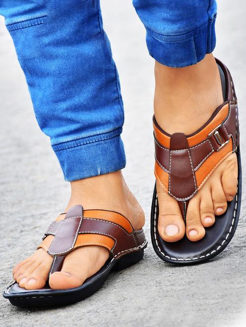 brown synthetic slip on flip flop - 19848800 - Very Small Image - 1