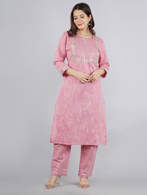 embroidered kurta pant set  - 19849714 - Very Small Image - 1