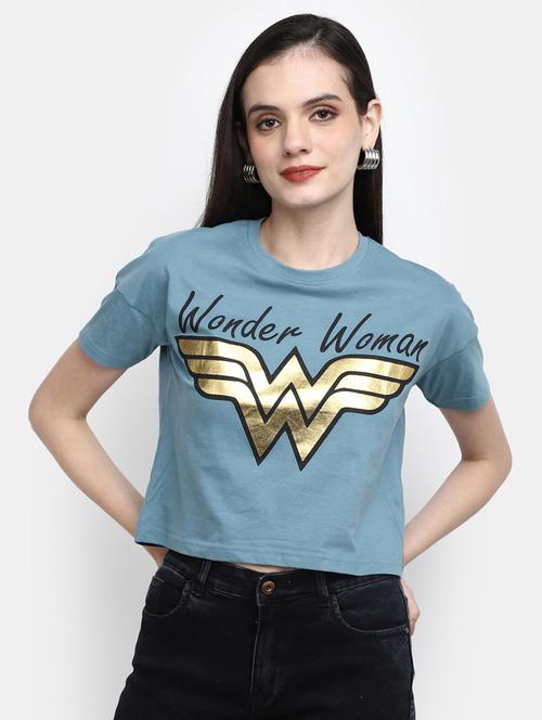 women's front print round neck t-shirt - 19850261 - Very Small Image - 1