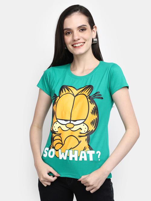 women's front print round neck t-shirt - 19850264 - Very Small Image - 1