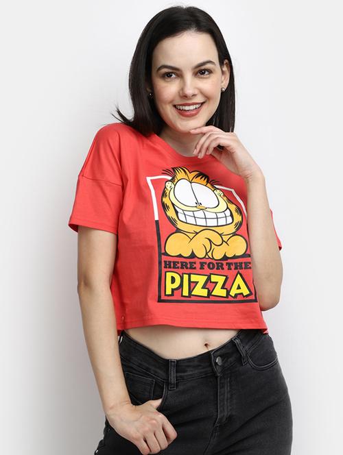 women's front print round neck t-shirt - 19850265 - Very Small Image - 1