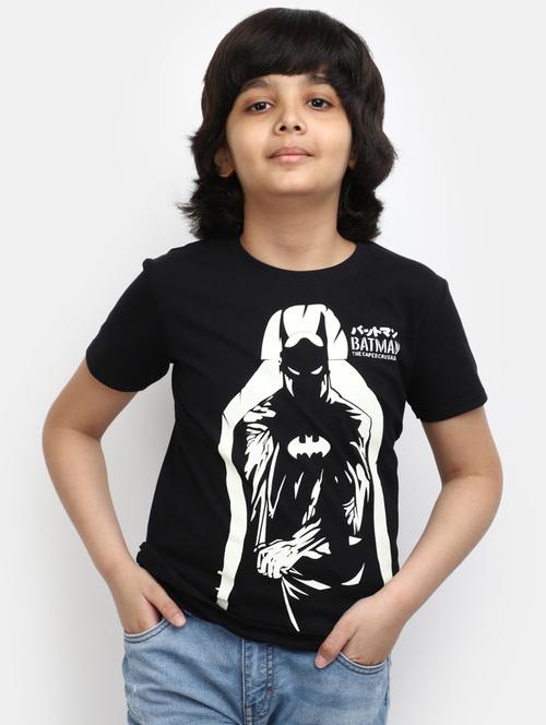 black printed round neck t-shirt - 19850422 - Very Small Image - 1