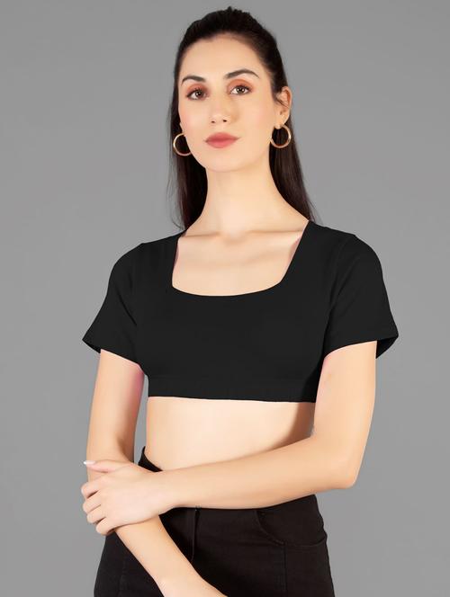 women's crop square neck top - 19850726 - Very Small Image - 1