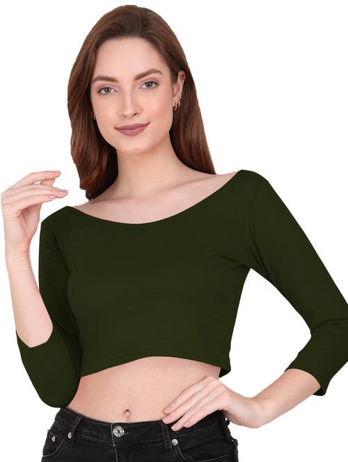 women's crop boat neck top - 19852455 - Very Small Image - 1