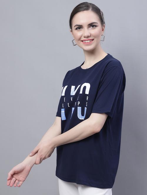 women's front print round neck t-shirt - 19853025 - Very Small Image - 1