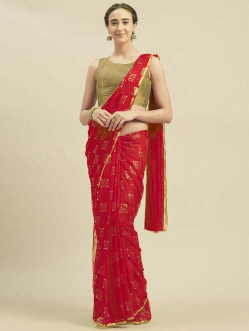 women's embellished saree with blouse - 19854078 - Very Small Image - 1