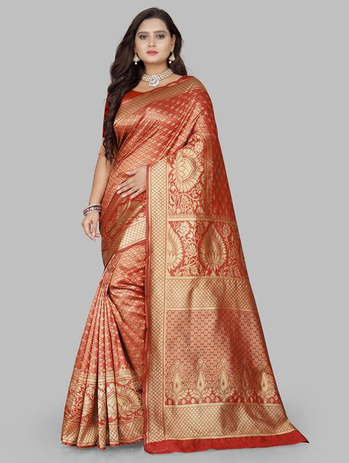 women's banarasi saree with blouse - 19855874 - Very Small Image - 1