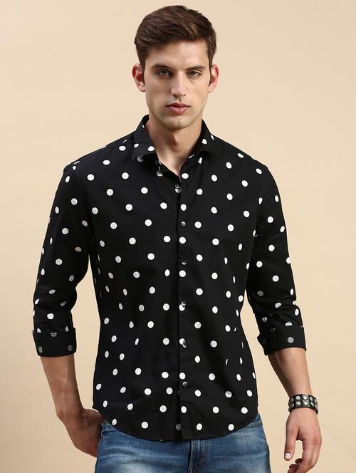 mens polka dots casual shirt - 19855971 - Very Small Image - 1