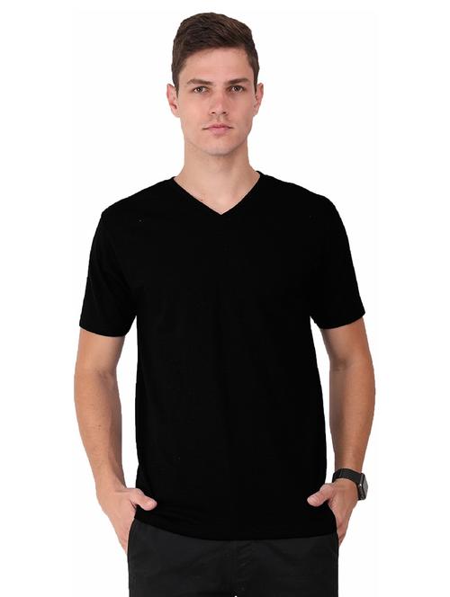 men black solid t shirt - 19857111 - Very Small Image - 1