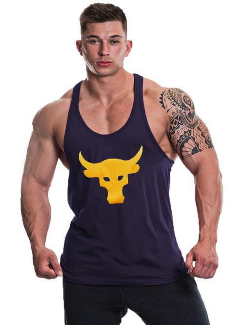 dark blue cotton blend vest - 19859089 - Very Small Image - 1