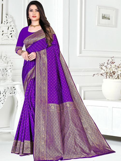 self design woven saree with blouse - 19861331 - Very Small Image - 1