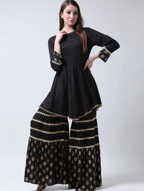 printed kurta sharara set - 19864110 - Very Small Image - 1