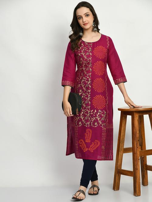 women's straight kurta - 19865820 - Very Small Image - 1