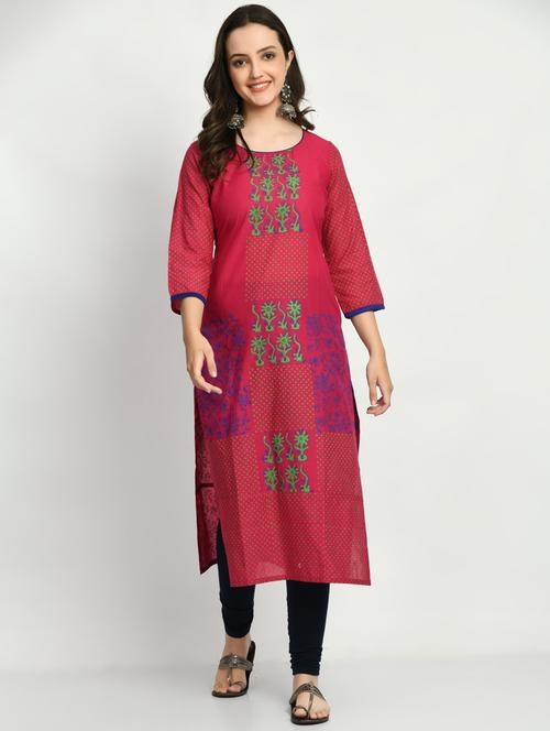 women's straight kurta - 19865827 - Very Small Image - 1