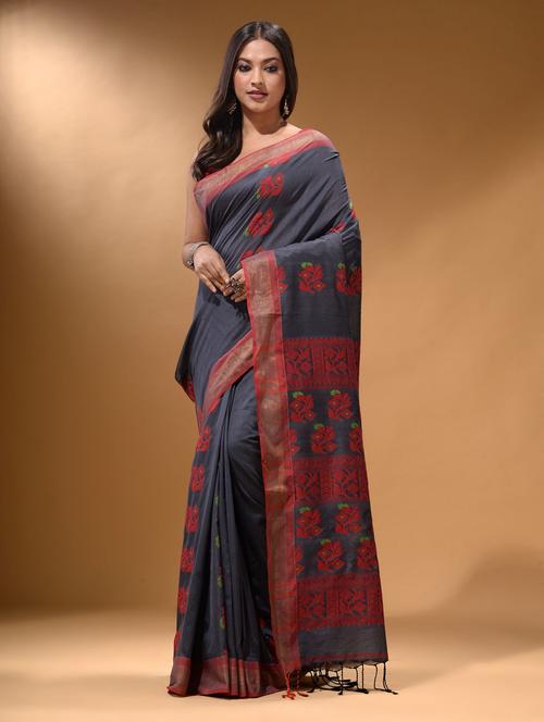self design woven saree with blouse  - 19865931 - Very Small Image - 1