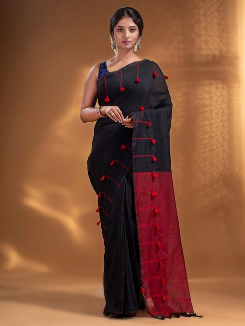 Self Design Woven Saree With Blouse - 19866370 - Very Small Image - 1