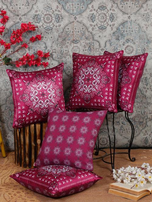 alina decor dual side digital printed set of 5 16x16 inch cushion covers - 19868359 - Very Small Image - 1