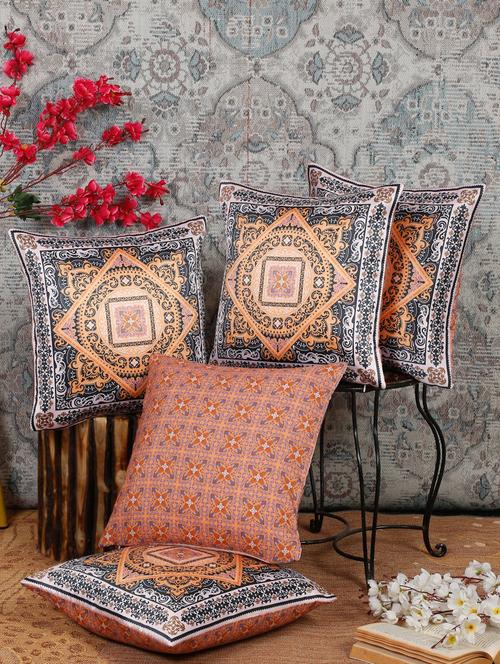 alina decor dual side digital printed set of 5 16x16 inch cushion covers - 19868367 - Very Small Image - 1