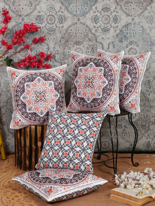 alina decor dual side digital printed set of 5 16x16 inch cushion covers - 19868380 - Very Small Image - 1