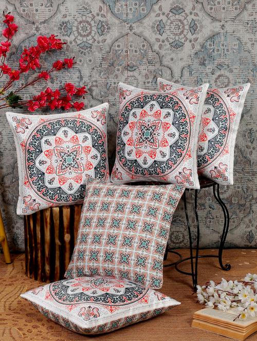 alina decor dual side digital printed set of 5 16x16 inch cushion covers - 19868382 - Very Small Image - 1