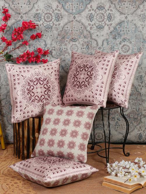 alina decor dual side digital printed set of 5 16x16 inch cushion covers - 19868398 - Very Small Image - 1
