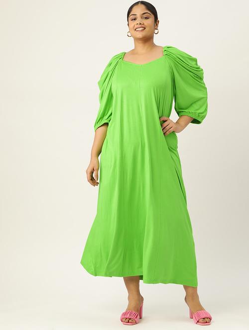 women's fit & flare solid dress - 19868552 - Very Small Image - 1