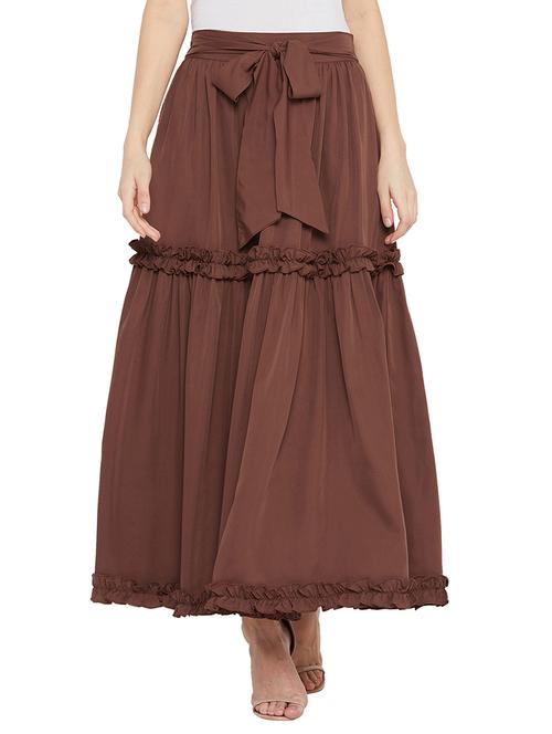 girls solid maxi flared skirt - 19868953 - Very Small Image - 1