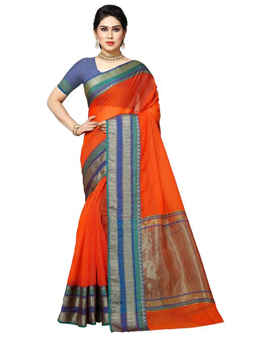 zari woven kota doria saree with blouse - 19870304 - Very Small Image - 1