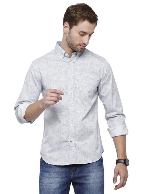 white cotton blend casual shirt - 19871302 - Very Small Image - 1