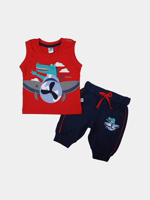 boys printed full length twin set - 19872487 - Very Small Image - 1