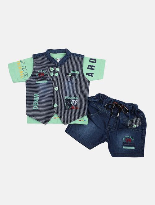 boys printed vest with shorts set - 19872798 - Very Small Image - 1