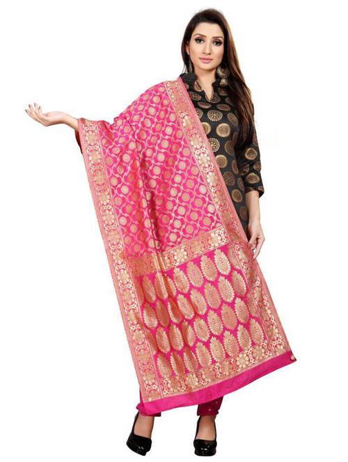 pink self design dupatta - 19874146 - Very Small Image - 1