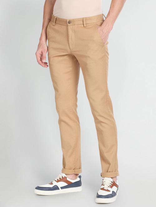 solid cotton flat front trouser - 19876293 - Very Small Image - 1