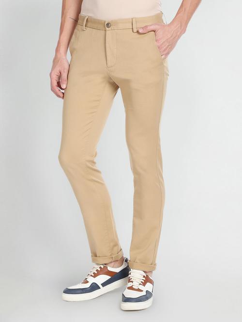 solid cotton flat front trouser - 19876295 - Very Small Image - 1